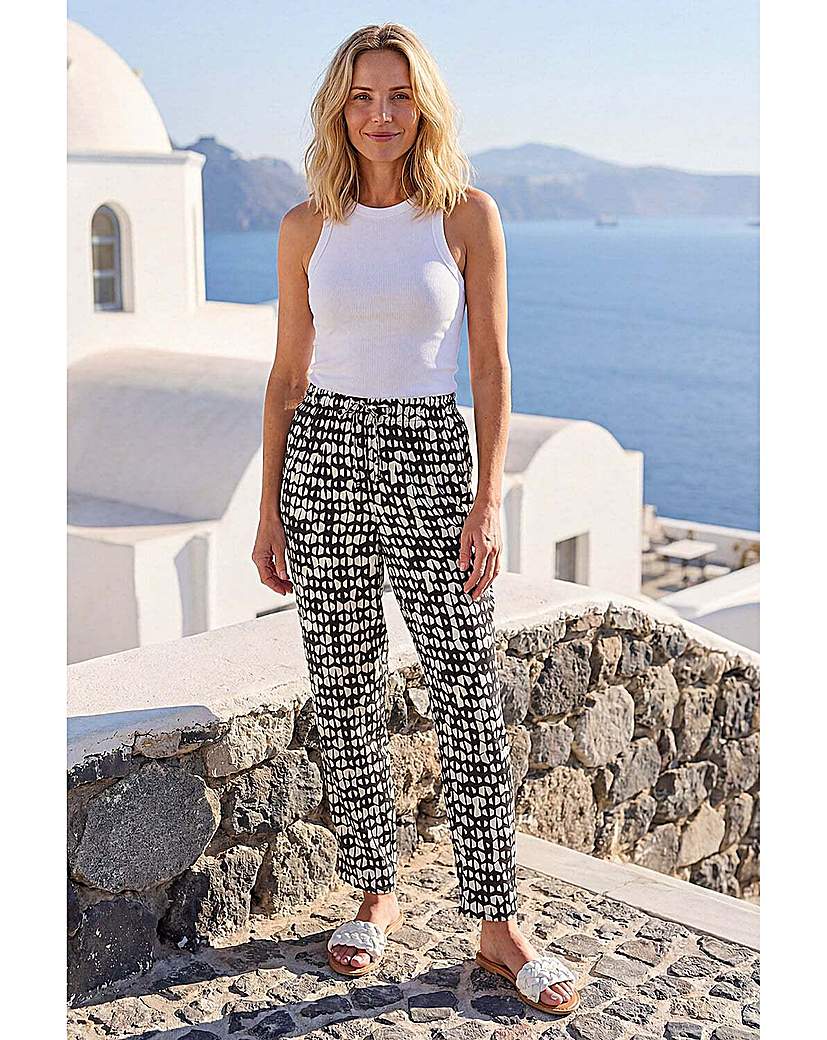 Roman Originals - Women's - Geo Print Trousers - Black - Size 12