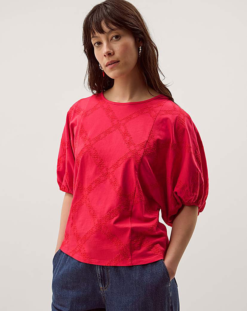 Monsoon Ellie Puff Sleeve Jersey Top