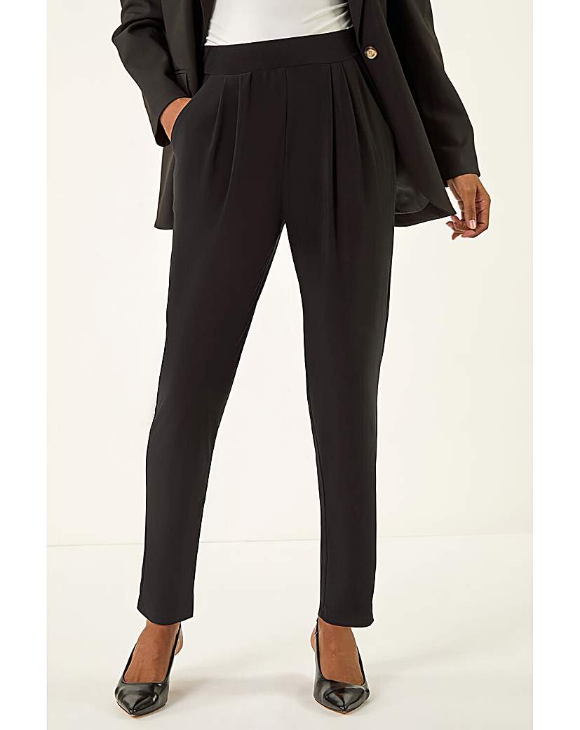 Roman Originals Women's Black Roman Jersey Elastic Waist Harem Trouser Size 16