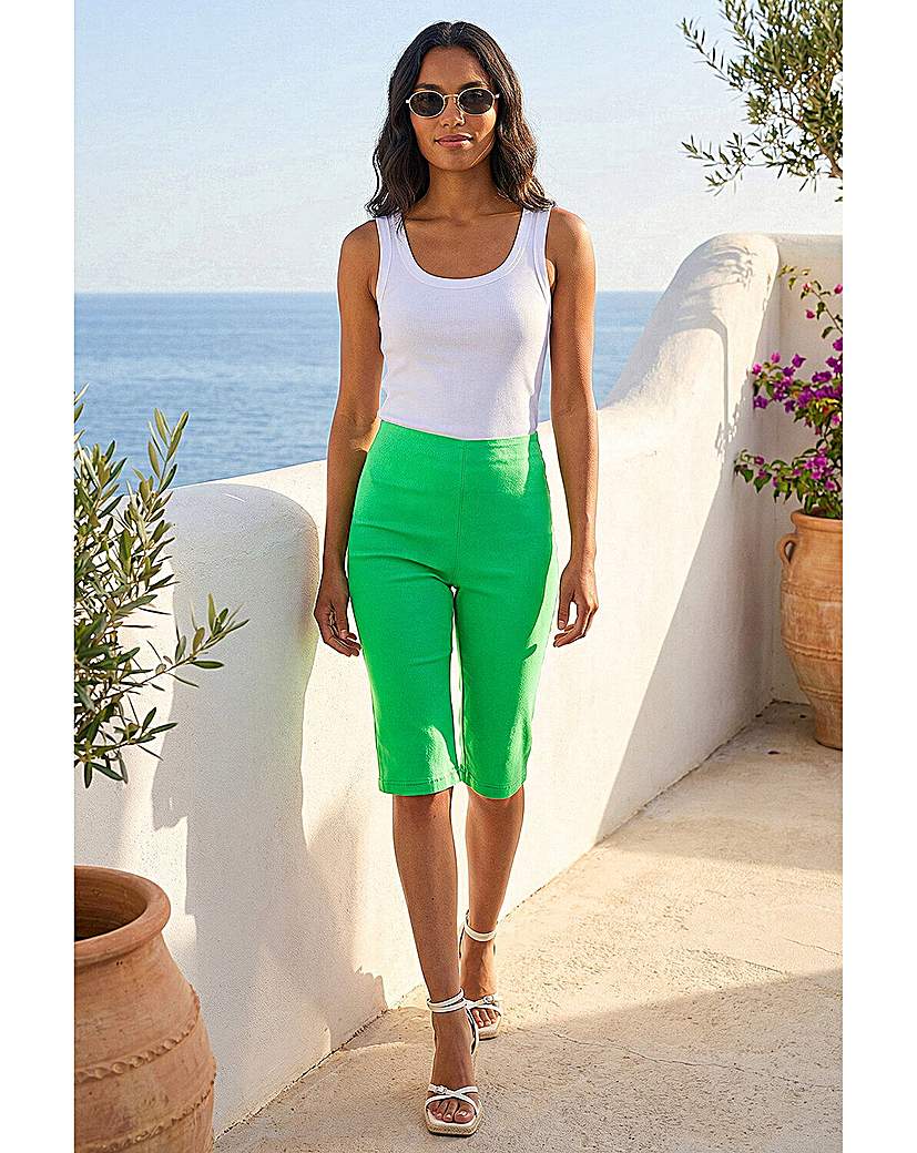 Roman Knee Length Elastic Waist Shorts
