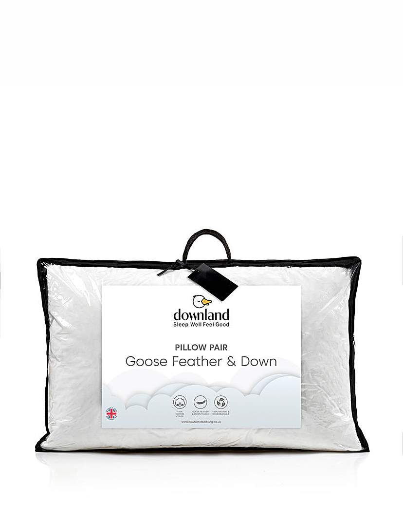 Goose Feather & Down Pack of 2 Pillows