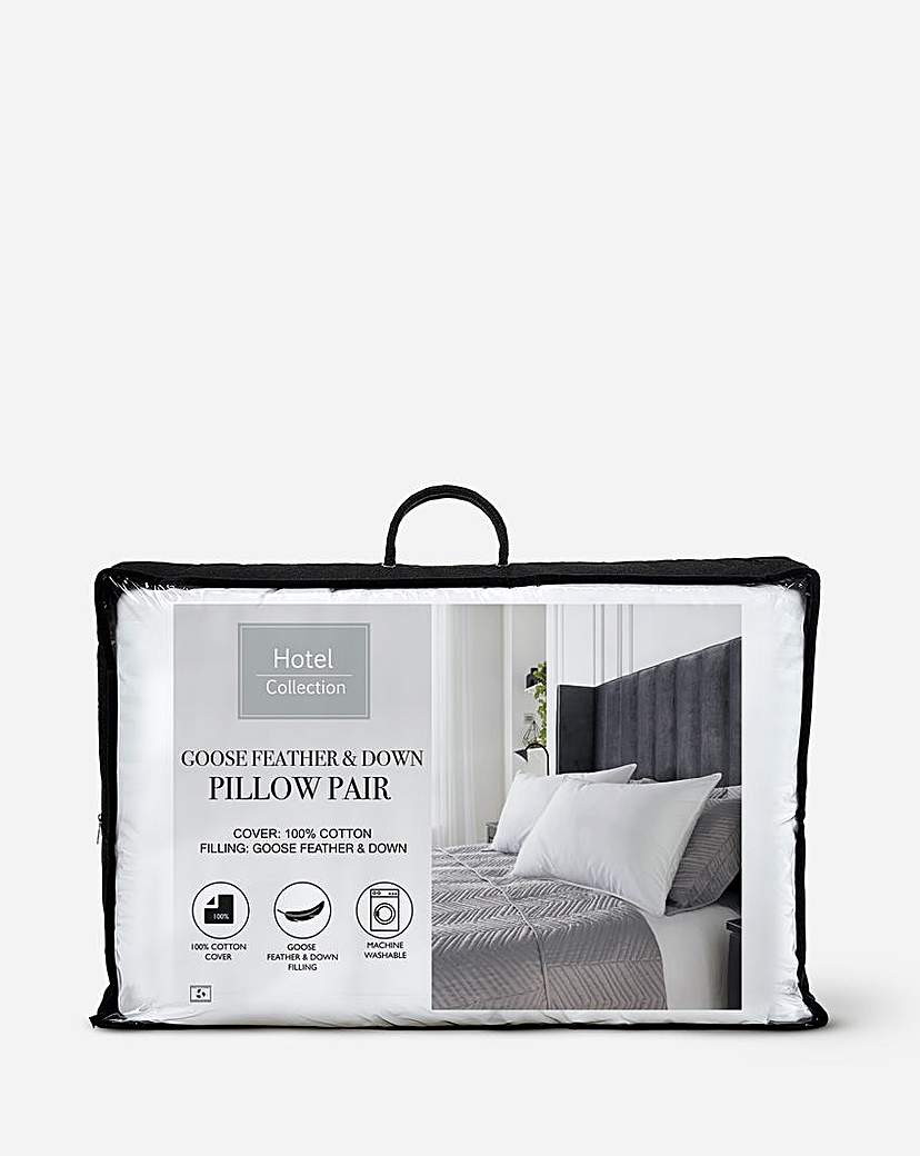 Goose Feather & Down Pack of 2 Pillows