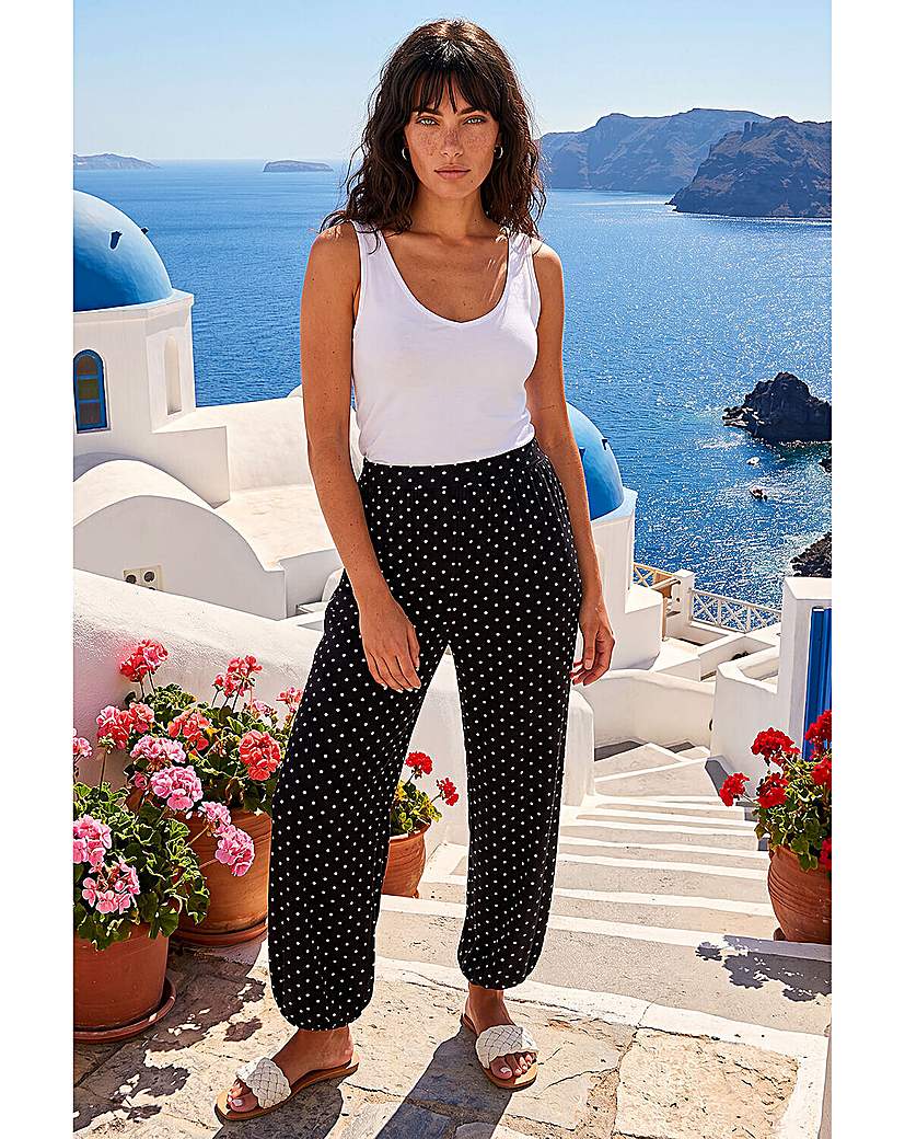 Roman Originals Black Roman Polka Dot Balloon Trouser - Size 14