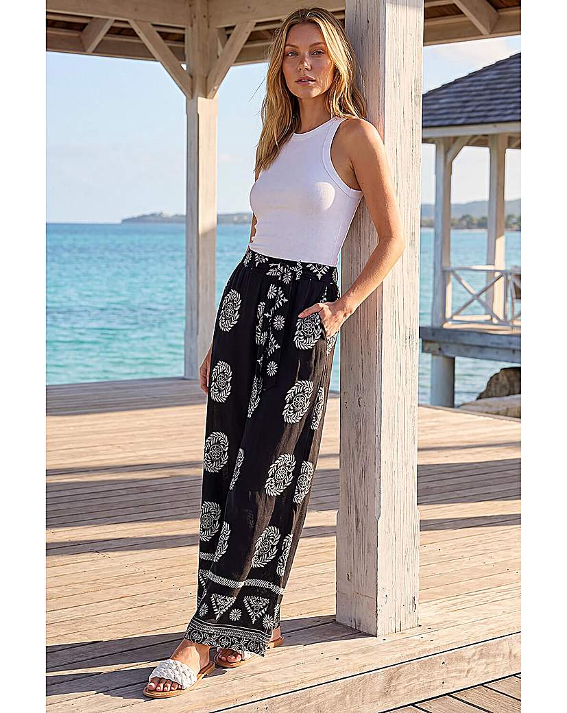 Roman Originals - Women's - Trousers - Belted - Wide Leg - Black - Size 12