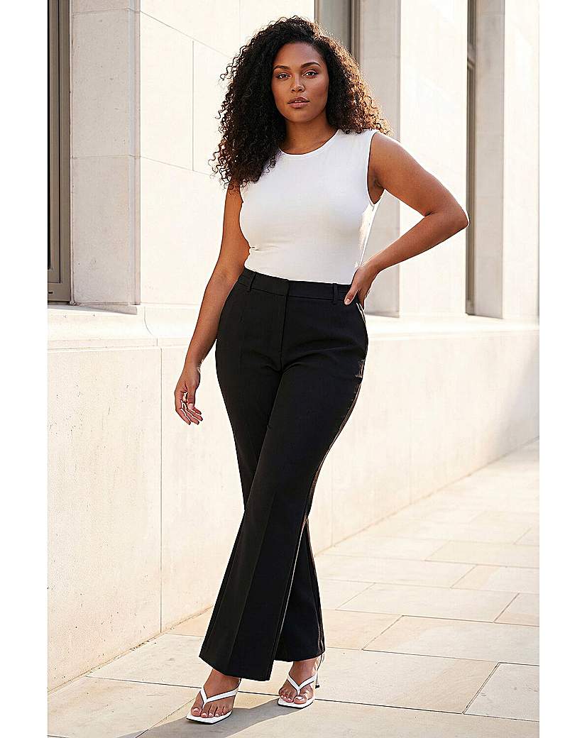 Roman Curve Women's Black Full Length Bootcut Trouser Size 16