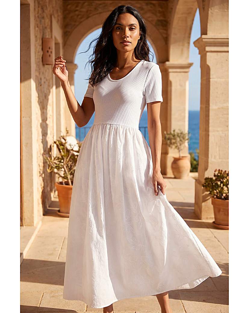 Roman Originals Women's White Roman Floral Print Pocket Midi Dress Size 12