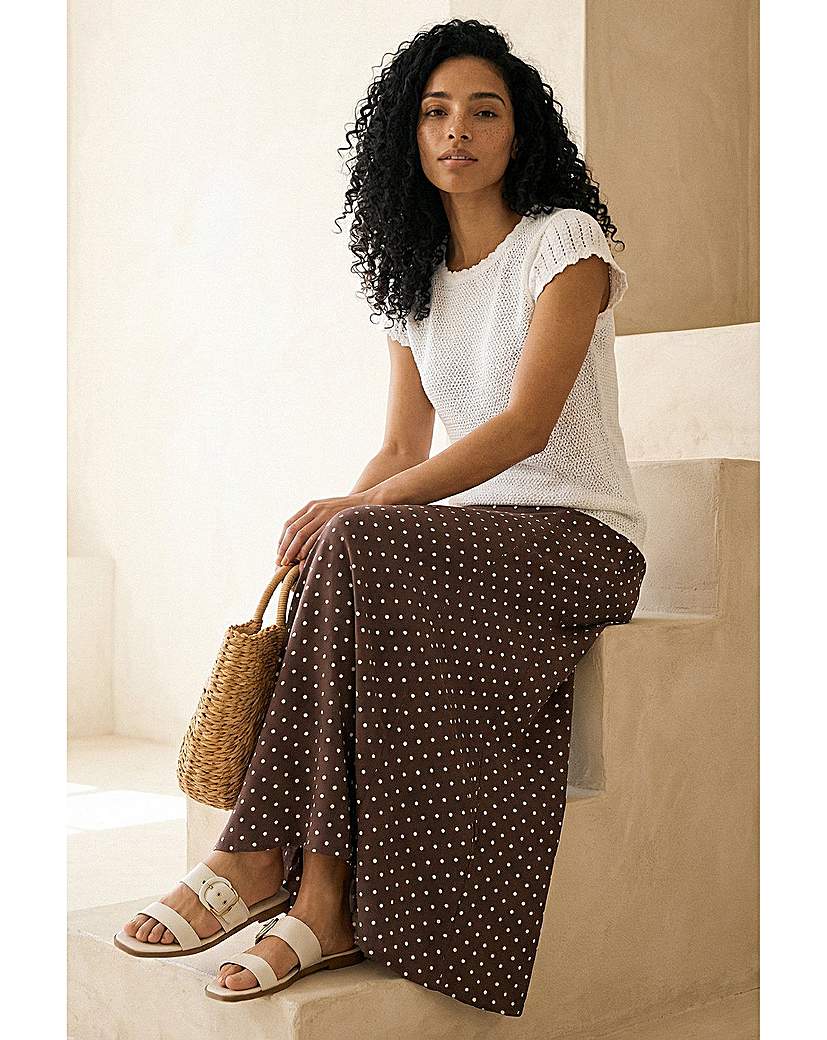 Roman Polka Dot Midi Skirt