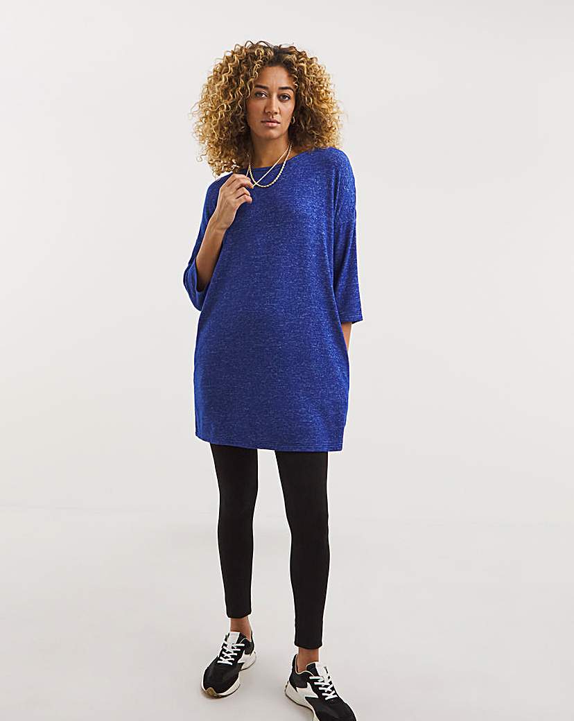 Blue Marl Cosy Soft Touch Pocket Tunic