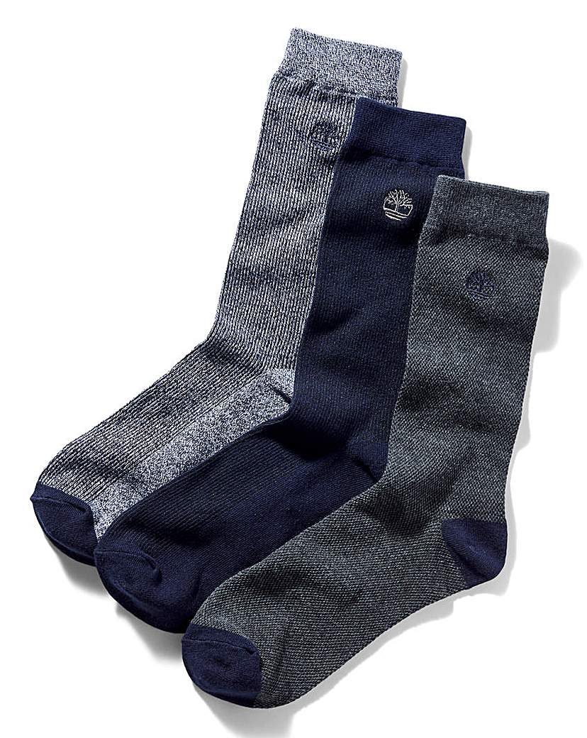 Image of Timberland 3 Pack Ribbed Socks
