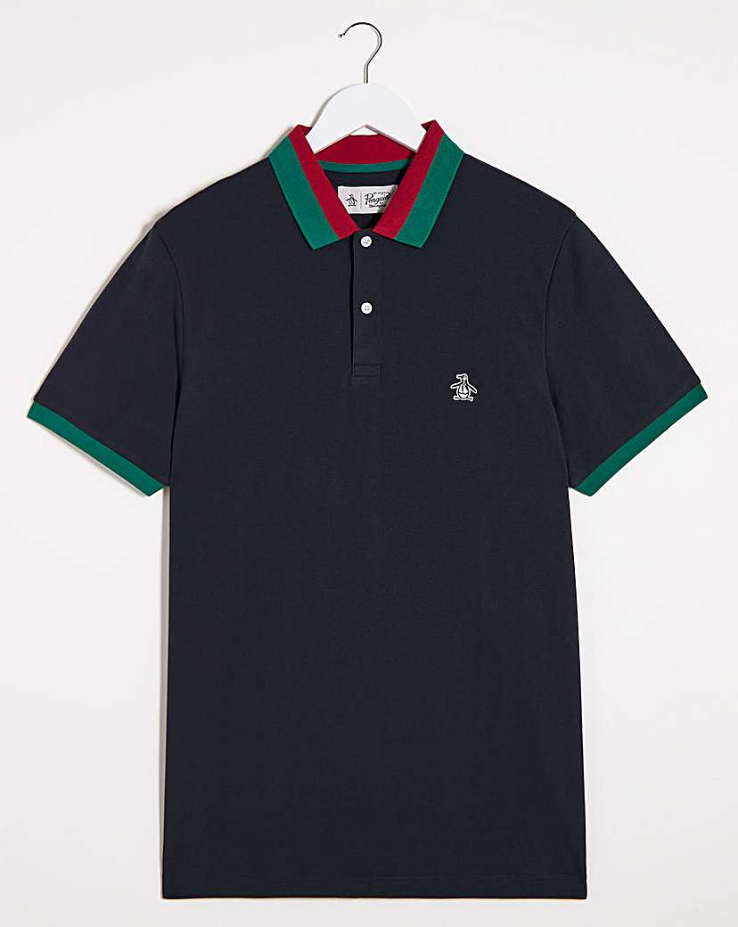 Image of Original Penguin Block Collar Polo
