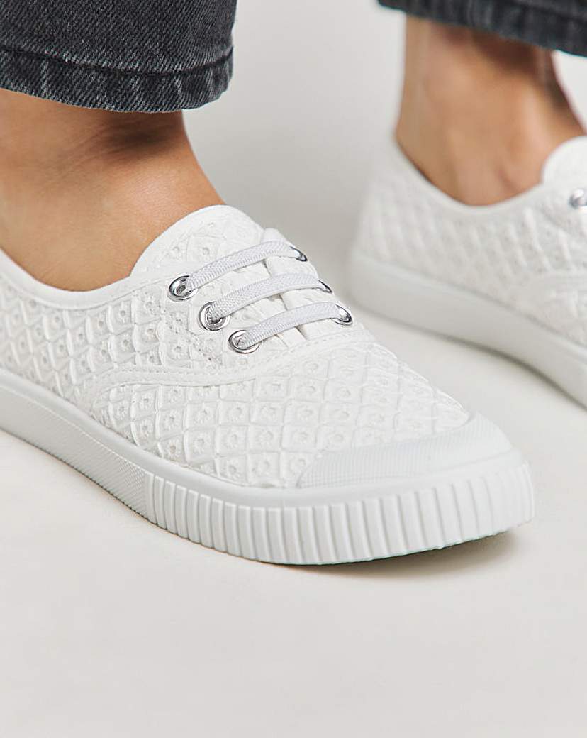 Lace Up Plimsole Wide Fit