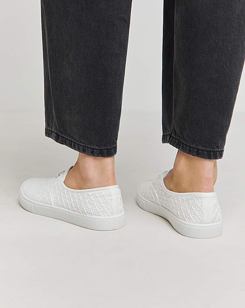 Lace Up Plimsole Wide Fit