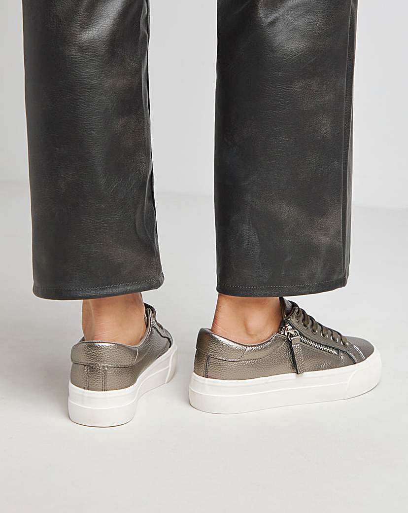 Lace Up Zip Chunky Trainer Ex Wide