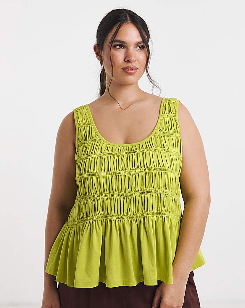 Shirred Peplum Vest