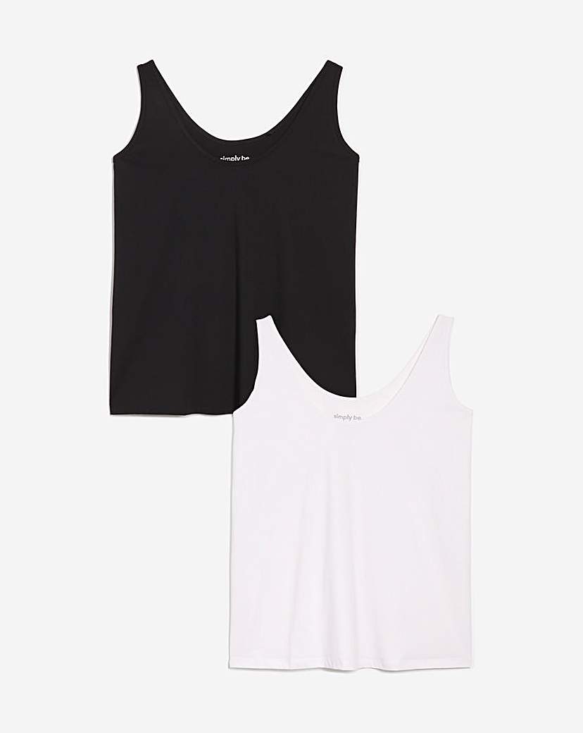 2 Pack Black & White Slouchy Vests