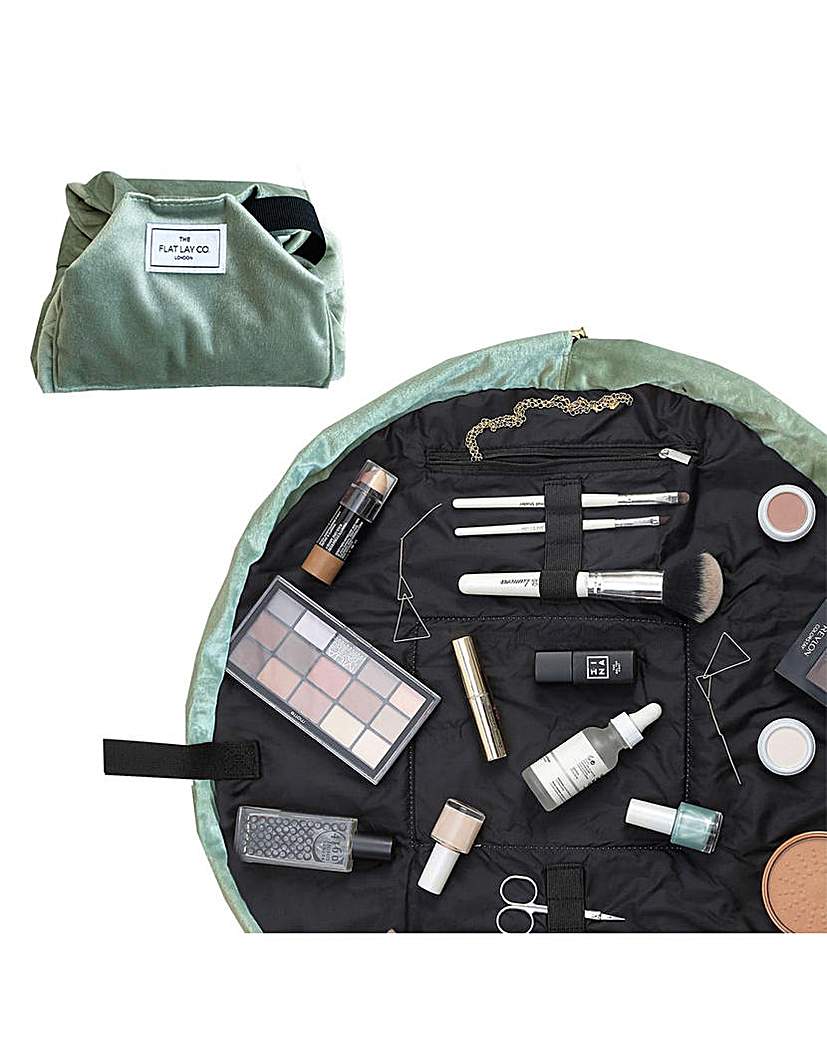 Drawstring Makeup Bag - Sage Velvet