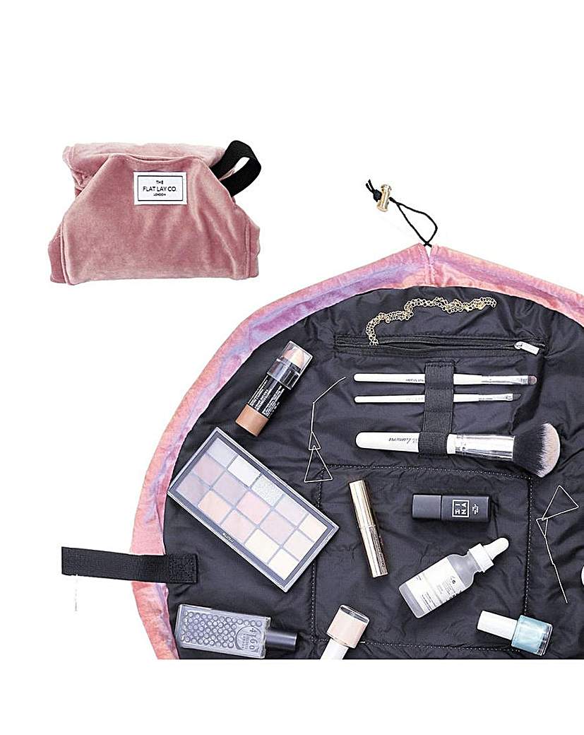 Drawstring Makeup Bag - Pink Velvet