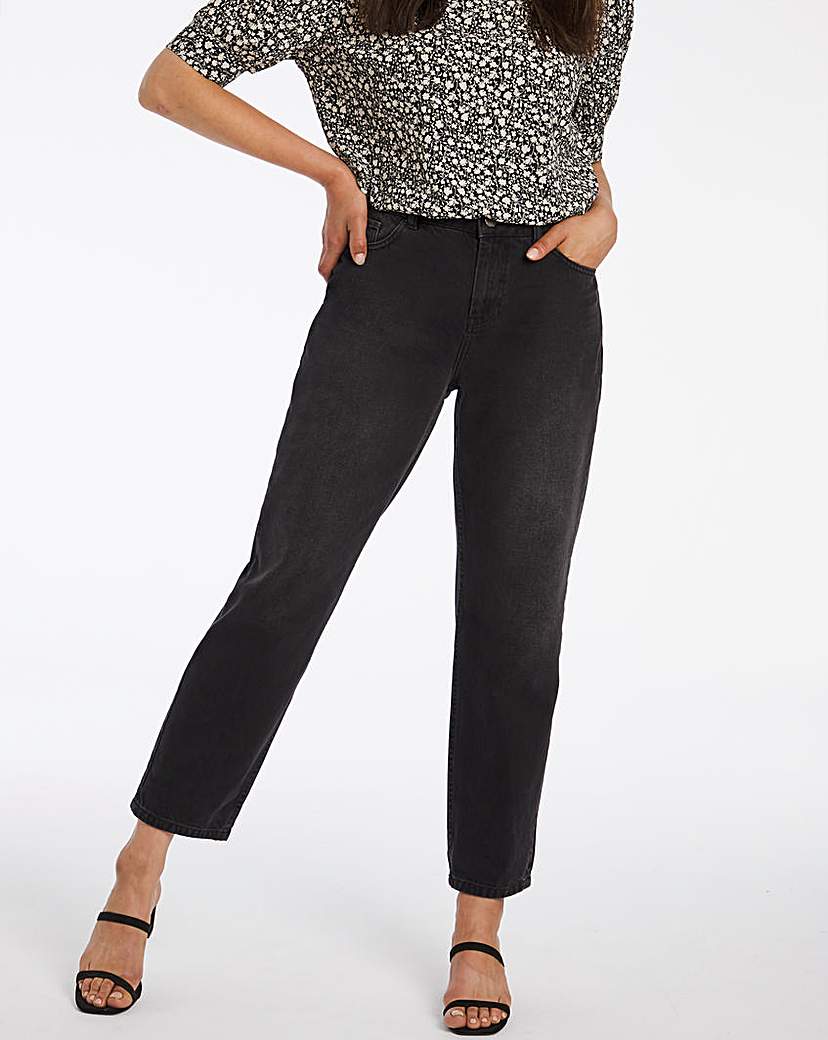 Black Riley Slouch Boyfriend Jeans