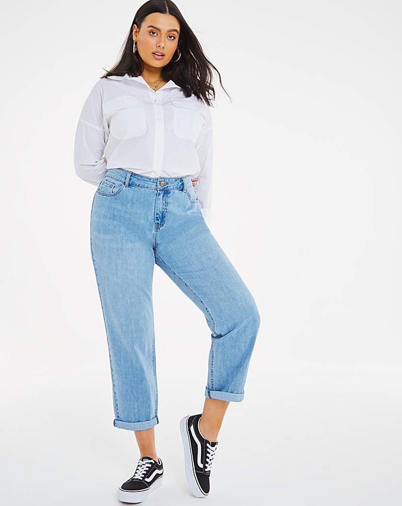 Riley Stonewash Slouch Boyfriend Jeans | Simply Be