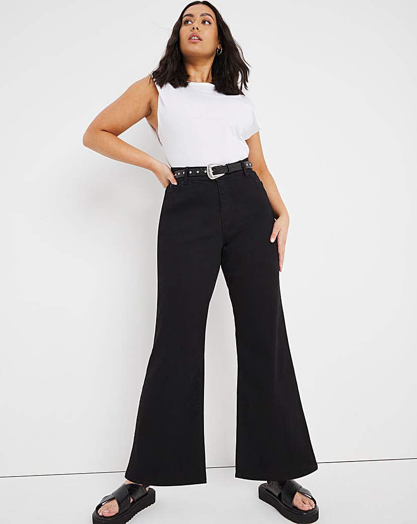 24/7 Organic Black Wide Leg Jeans