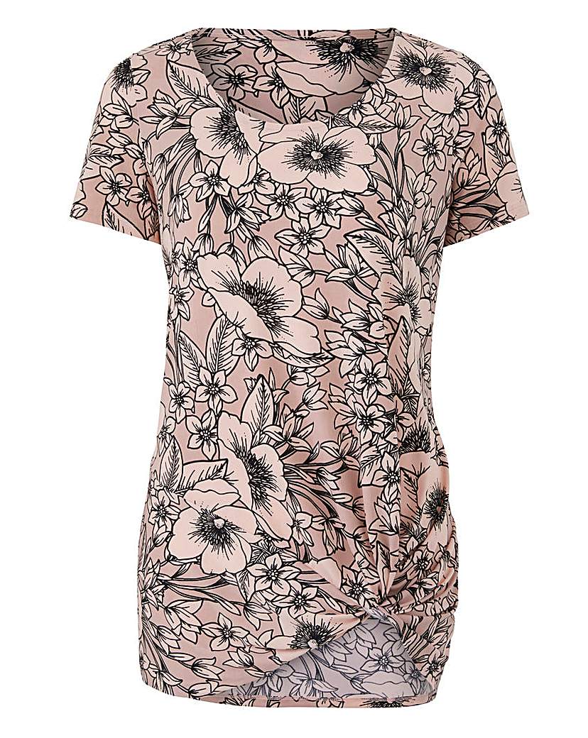 Image of Blush Print Twist Knot Top