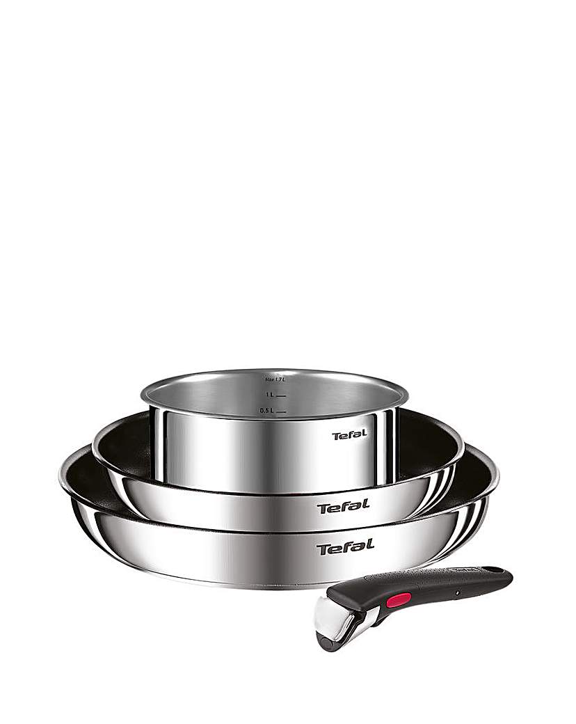 New In - Tefal Ingenio 4 Piece Stainless Pan Set