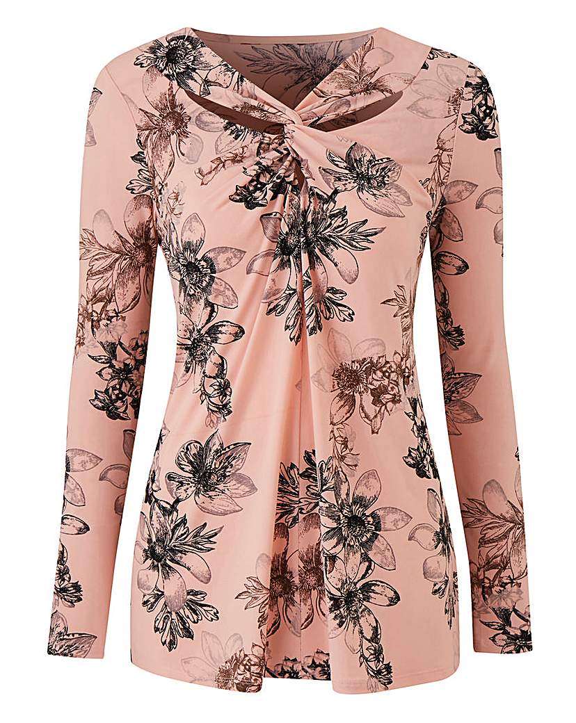 Image of Pink Print Twist Knot Top