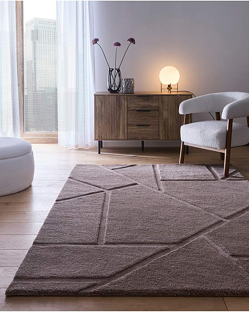 Origins Mauve Stack Geometric Rug 160X230