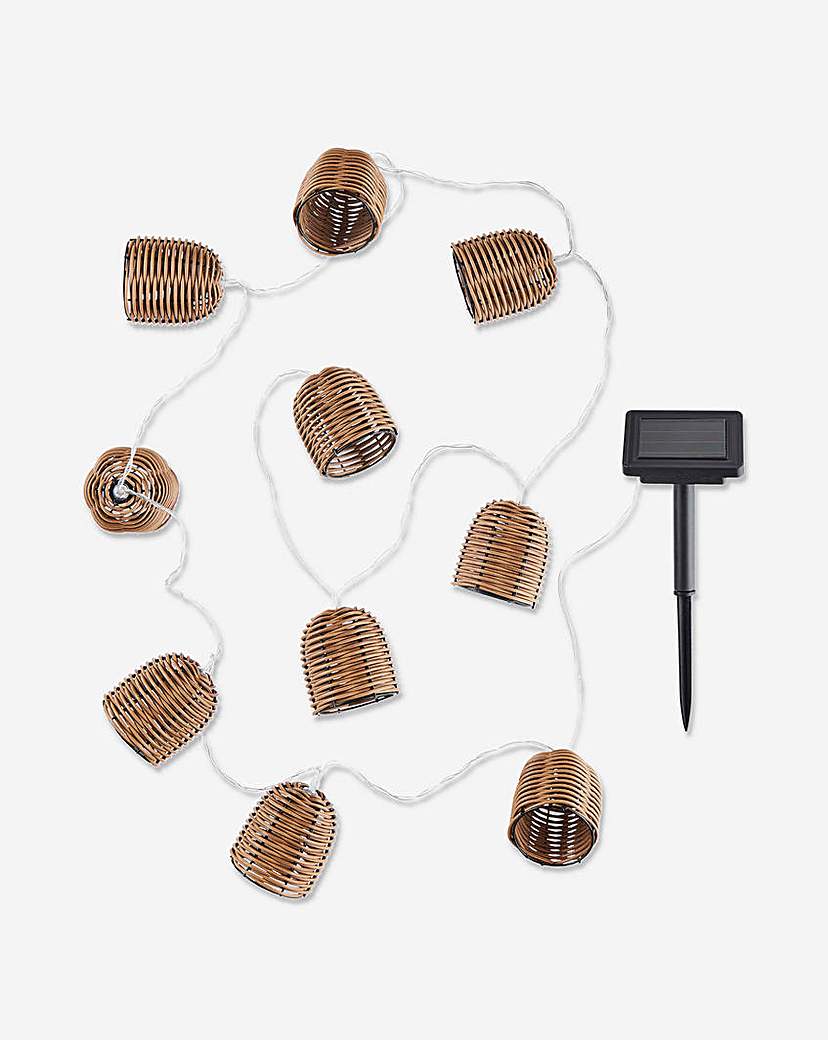 10 Wicker Effect Solar String Lights