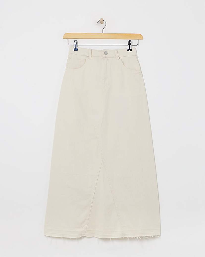 Ecru A Line Maxi Skirt