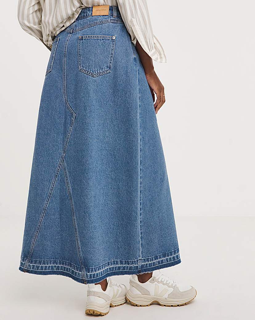 Blue A Line Maxi Skirt