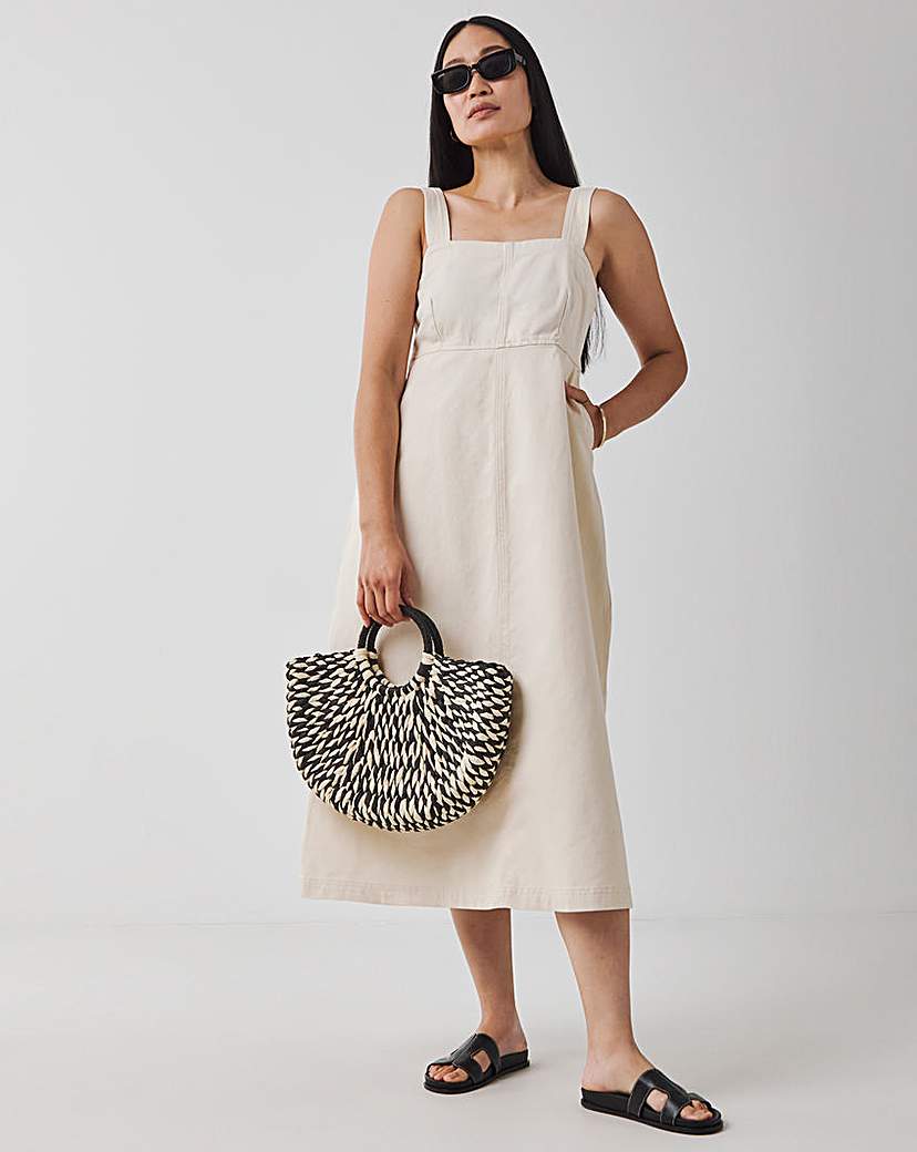 Ecru Apron Midi Dress