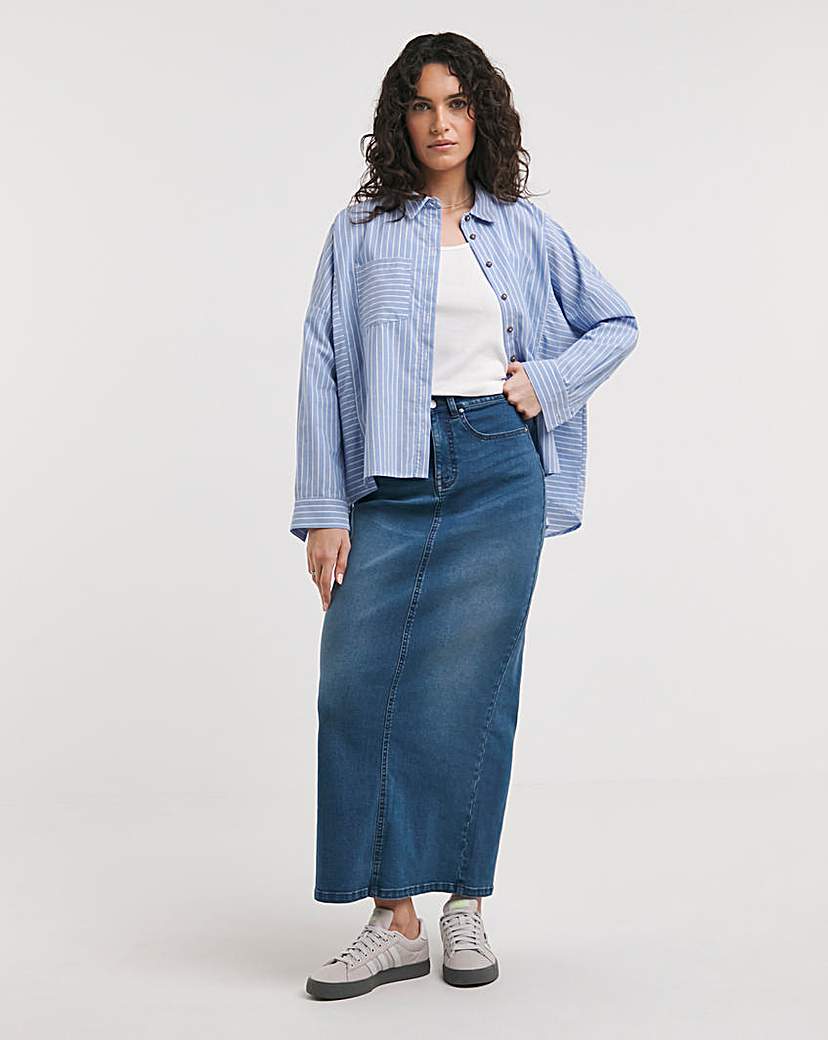 Blue High Waist Super Soft Maxi Skirt