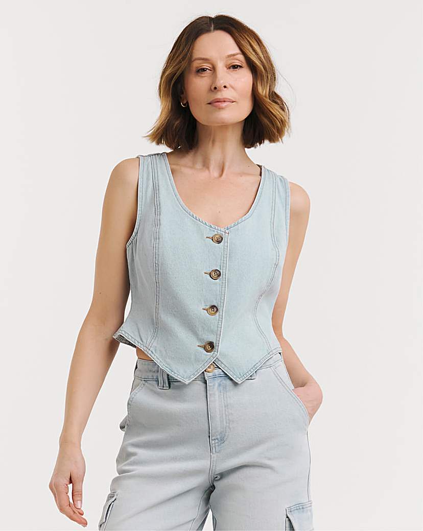 Light Blue Denim Waistcoat