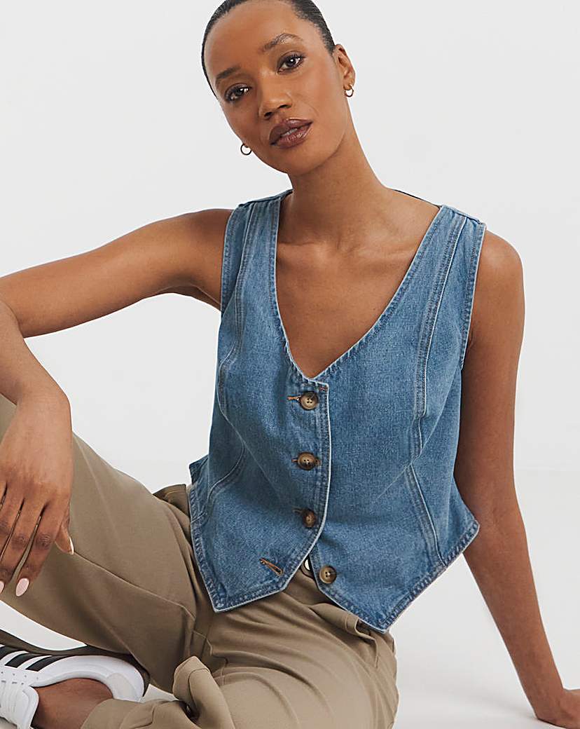 Blue Denim Waistcoat