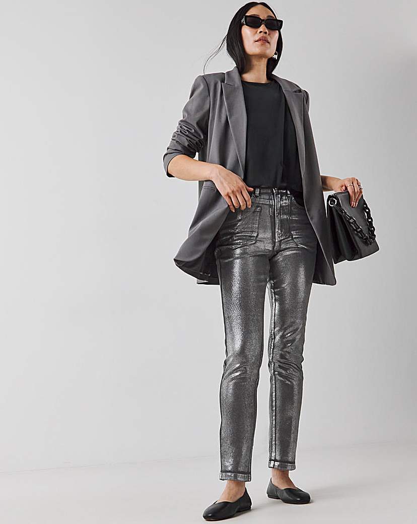 Metallic Coated Slim Jean