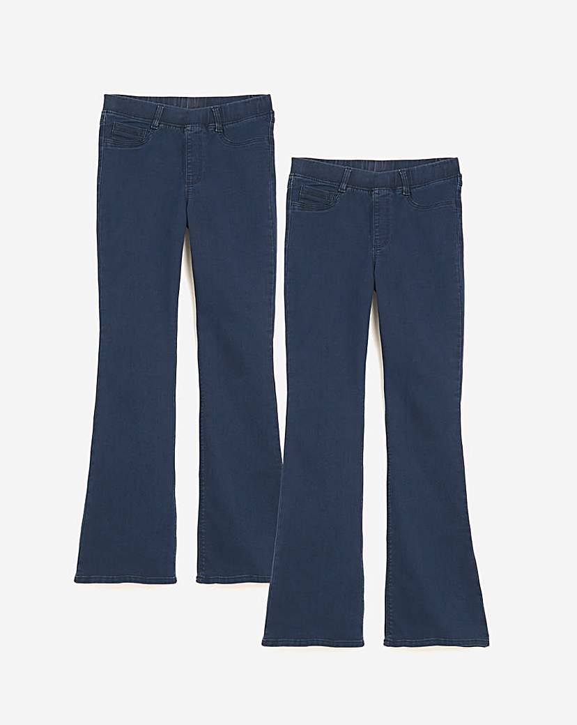 2PK Indigo/Indigo Bootcut Jeggings