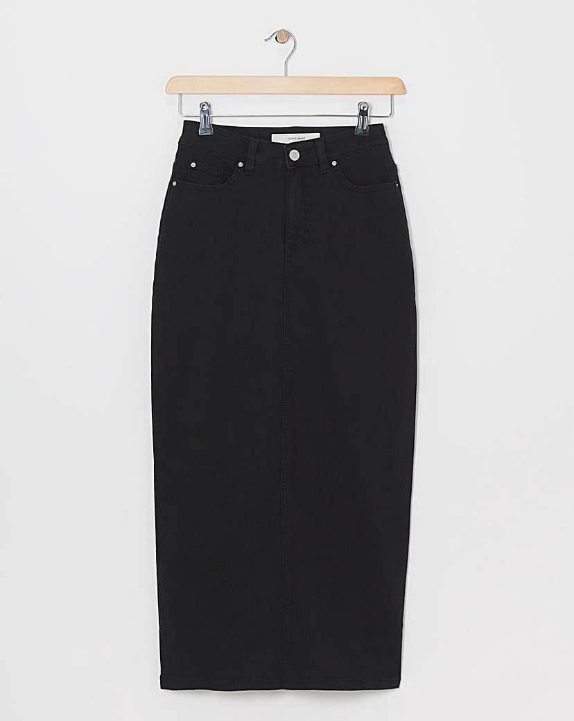 High Waist Super Soft Maxi Denim Skirt
