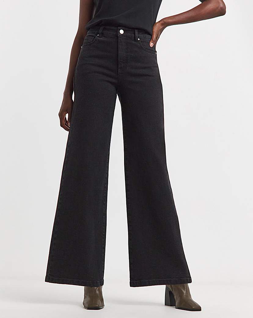 New In - Magisculpt Washed Black Wide Leg Jeans