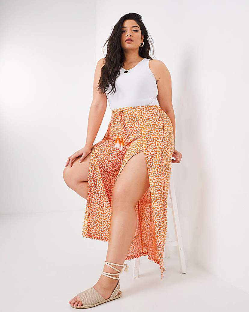 Printed Side Split Trouser