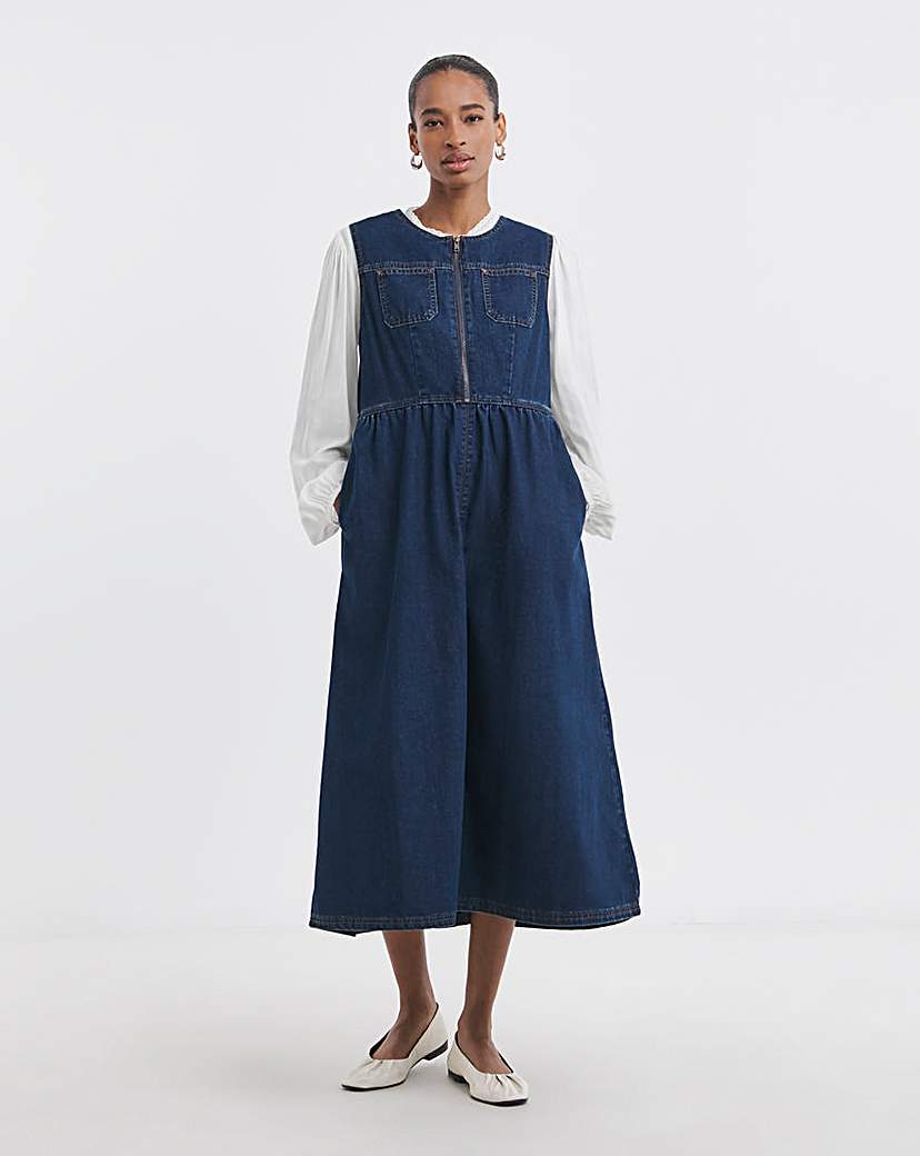 New In - Indigo 1/2 Zip Collar Dress