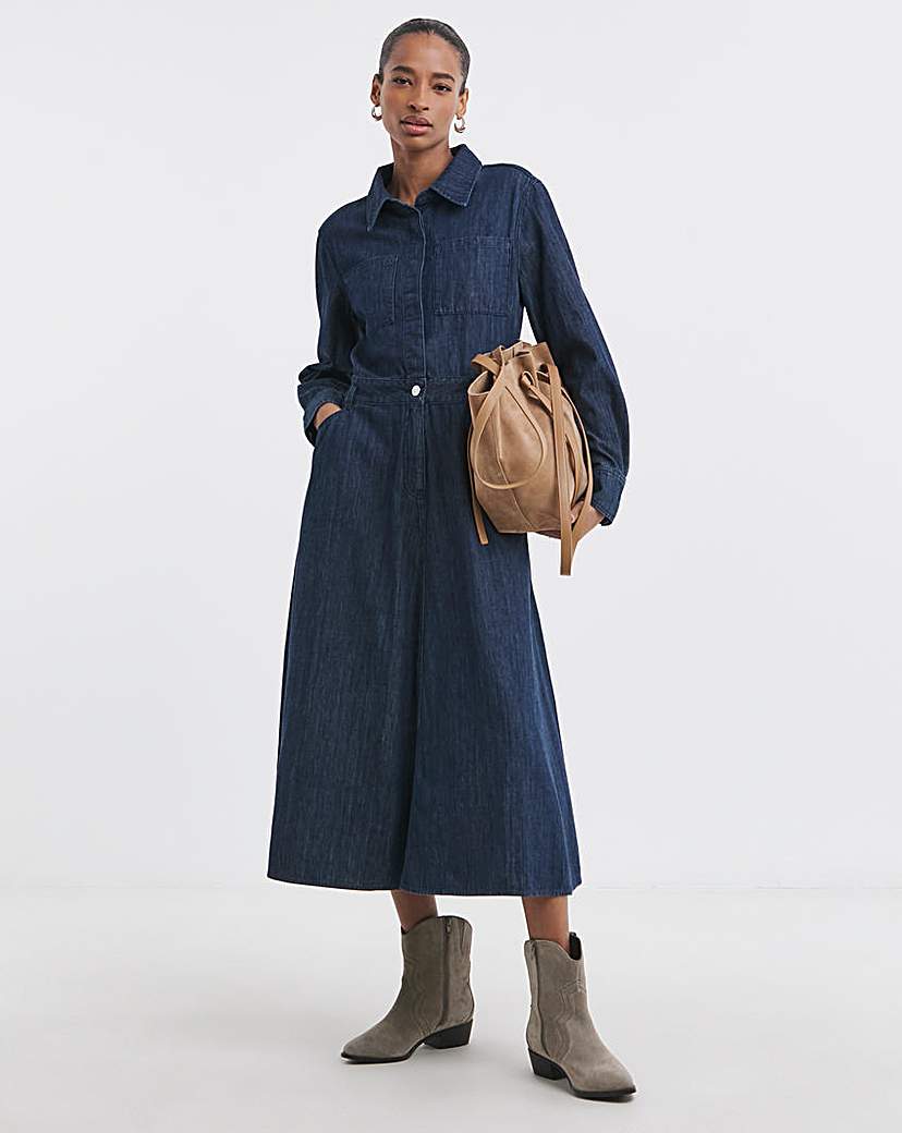 New In - Indigo A Line Shirt Dress