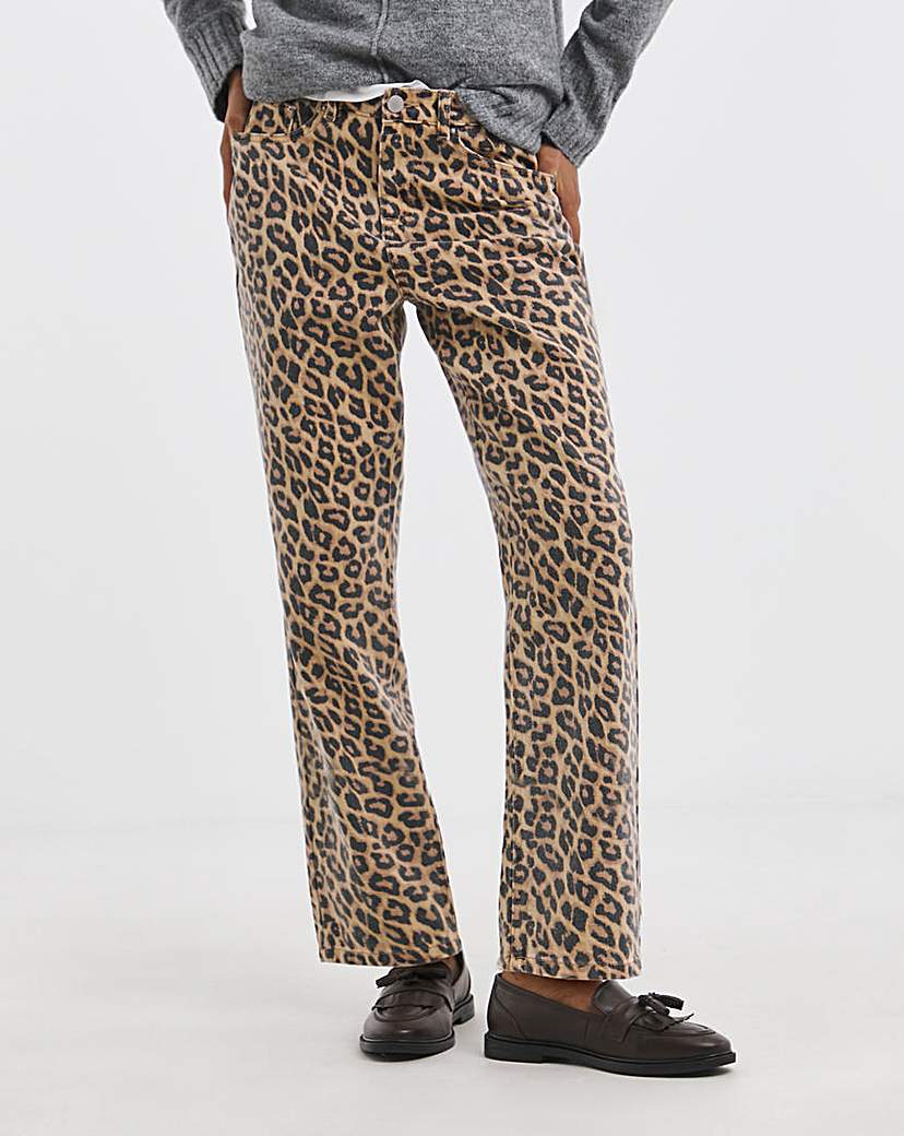 Leopard Straight Leg Jean