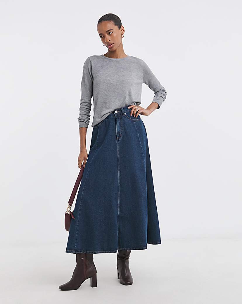 New In - Denim Full Circle Skirt