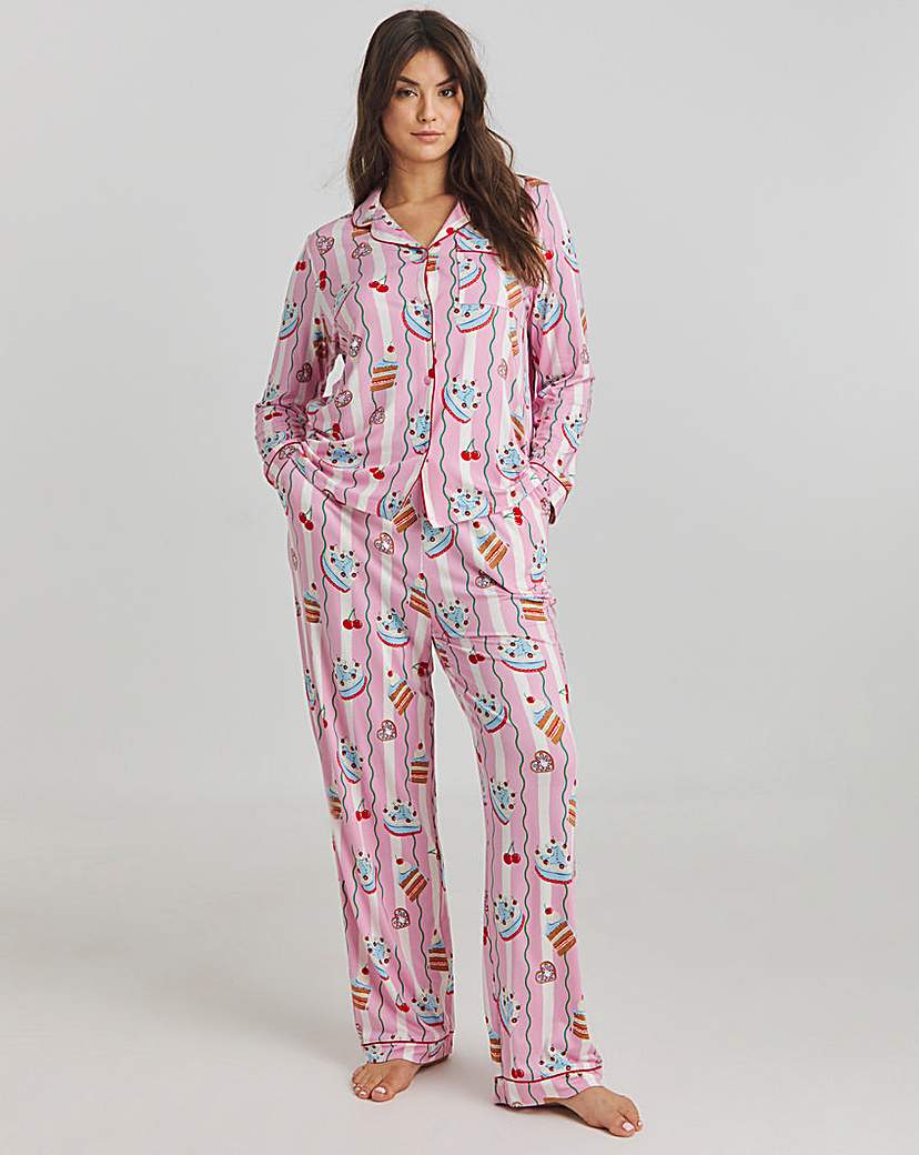 Chelsea Peers Jersey Cake Stripe PJ Set