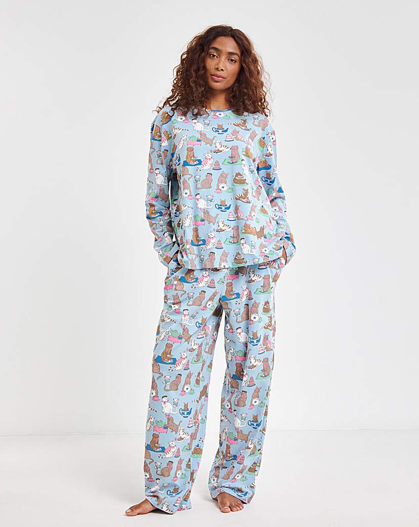 New In - Chelsea Peers Cats Tea Party PJ Set