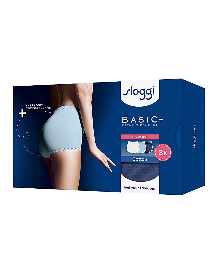 Sloggi 3Pk Basic Maxi Knicker Blue Multi