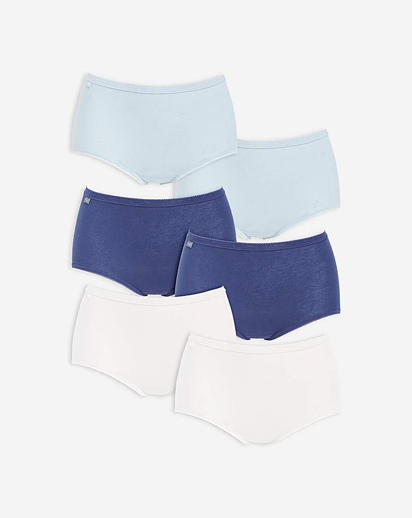 Sloggi 6Pk Basic Maxi Knicker Blue Multi