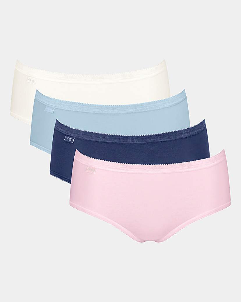 Sloggi 4Pk Basic Midi Knicker Blue Multi