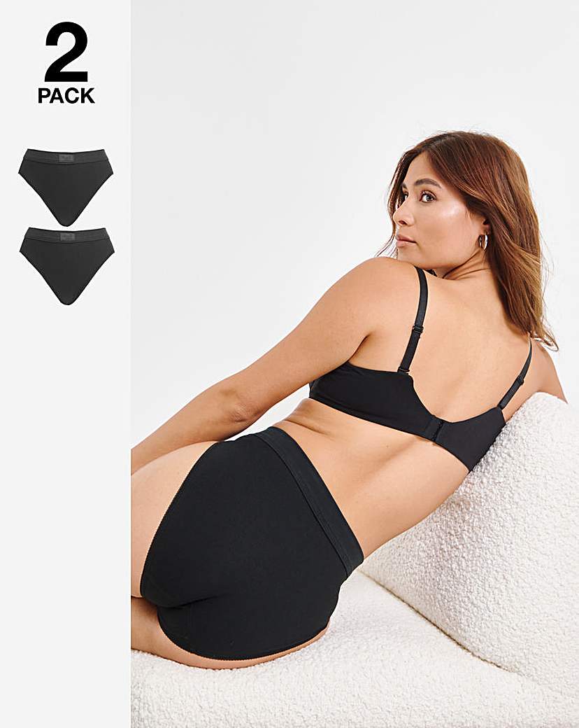 Sloggi Black 2 Pk Comfort Tai Knicker - : Size 20